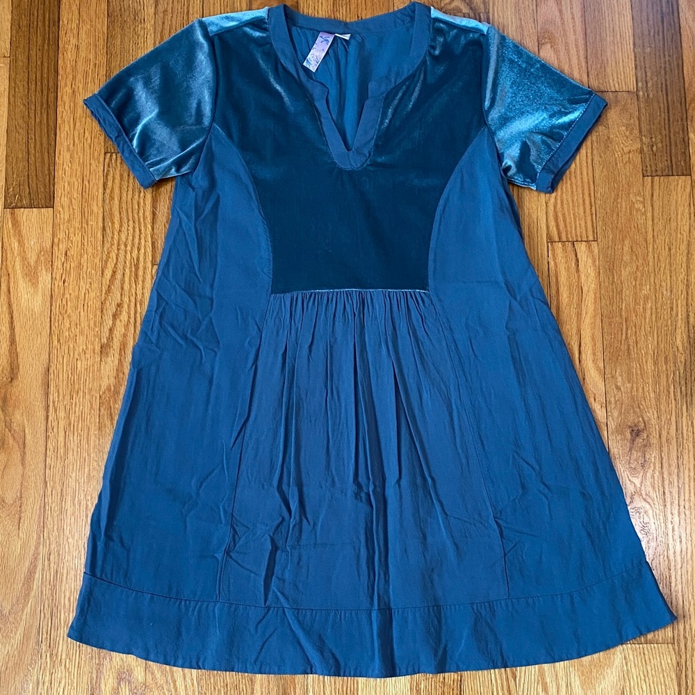 Blue Jewel Tone Velvet Dress